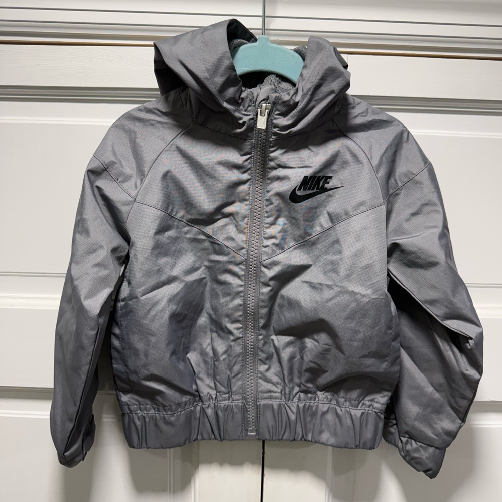 Nike Kids Silver Hooded Raincoat